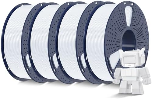 SUNLU 4KG High Speed PLA Filament 1.75mm, 30mm/s - 600mm/s Print Range, 3D Printer Filament 4kg, 1kg per Spool, Pack of 4, 4 Colors, White+White+White+White