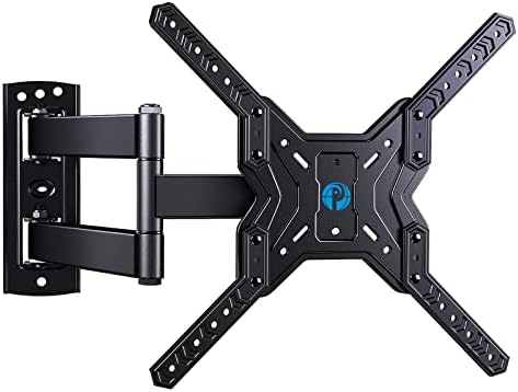 Full Motion TV Wall Mount Brackets for Most 26-55 Inch LED LCD Flat Curved Screen Monitors TVs, Single Articulating Arm TV Mount Swivel Tilt Extension, Max VESA 400X400mm Up to 88lbs by Pipishell