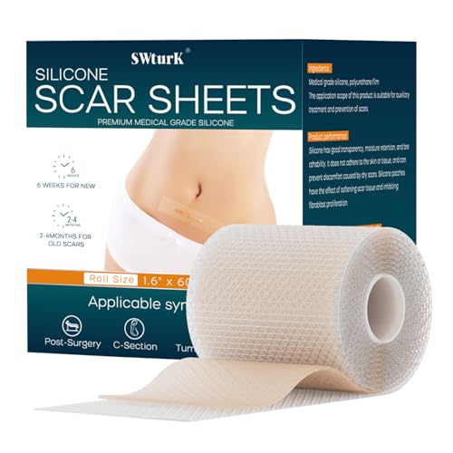 Silicone Scar Tape,Silicone Scar Sheets for Keloid Bump Removal Away(1.6" x 60" Roll - 1.5M) - Scar Tape for Surgical Scars,C-Section,Tummy Tuck,Burns,Acne Treatment Etc