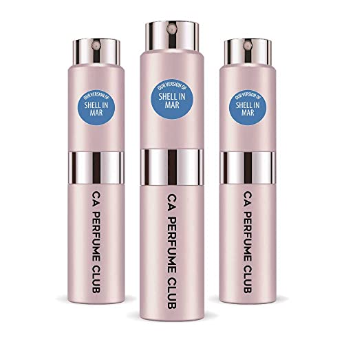 CA Perfume Impression of Grlin Shell in Mar For Women Replica Version Fragrance Dupes Concentrated Long Lasting Eau de Parfum Spray Refillable Atomizer Bottle 0.27 Fl Oz-X3