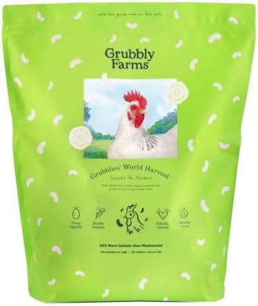 Grubblies - Black Soldier Fly Larvae for Chickens - Nourishing Daily Chicken Treats - for Strong Eggshells and Healthy Feathers - Grubblies World Harvest 5LB