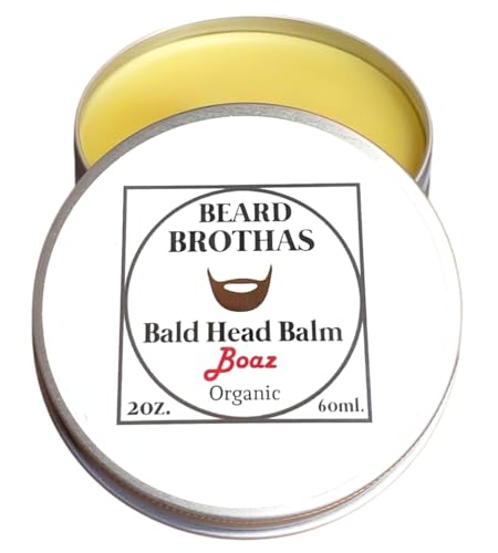 Bald Head Balm Moisturizer. Post Shave Polish for Bald Heads. Conditions and Soothes the Scalp Providing Lasting Softness, Shine, & Protection. Boaz Scent.