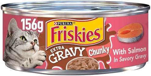 Purina Friskies Extra Gravy Wet Cat Food Chunky With Salmon in Savory Gravy - (Pack of 24) 5.5 oz. Cans