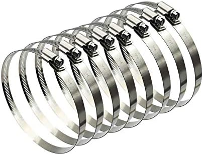 5" Adjustable 304 Stainless Steel Duct Clamps Hose Clamp Pipe Clamp Air Ducting Clamp worm drive hose clamps (8Pcs)