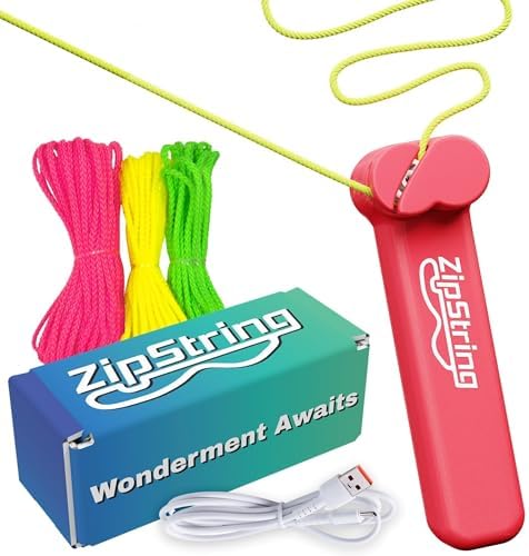 Original - As Seen on Shark Tank - Classic ZipString Rope Launcher Toy, Perfect for Kids & Adults - Fly a String Loop in The Air for Endless Tricks & Fun, Wonderment Awaits, Rock'it Red