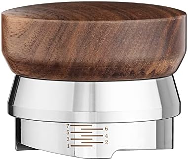 MOJAE 53mm Espresso Distributor, Coffee Distributor, Espresso Distribution Tool, Adjustable Depth Espresso Leveler with Walnut Wood Handle, Fits for 54mm Breville Barista Portafilter