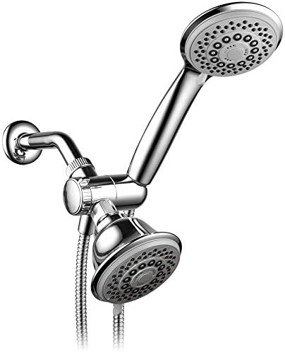 Hotel Spa AquaStorm 30-Setting SpiralFlo 3-Way High Pressure Luxury Shower Head/Handheld Showerhead Combo with Water Saving Economy Mode/Chrome