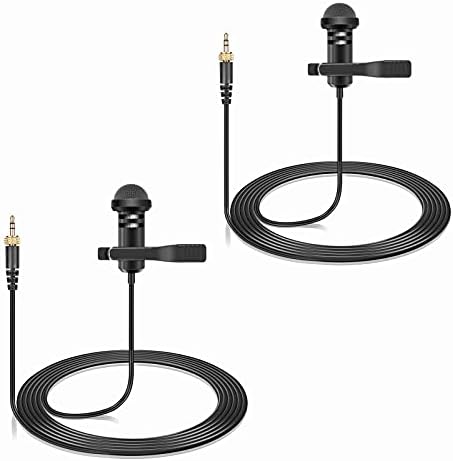 2-Pack Lavalier Lapel Microphone Compatible with Sennheiser Wireless System Bodypack Transmitter, Omnidirectional Condenser Mic for YouTube, Lectures, Living Performance