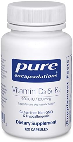 Pure Encapsulations Vitamin D3 & K2 | Bone and Vascular Health Support | 120 Capsules*