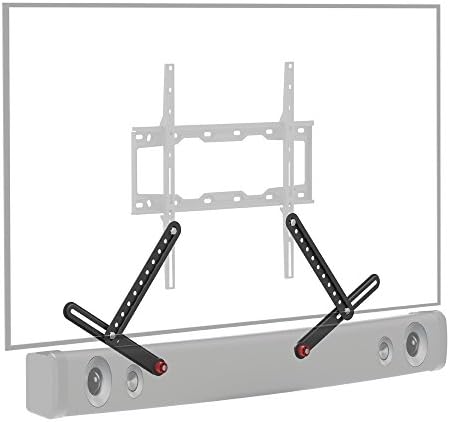 Barkan Universal Soundbar Mount, Adjustable Bracket for Mounting Above or Under The TV, Sizes 13-80 inch, Fits Most of Sound Bars Up to 14 lbs, Easy Assembly Black