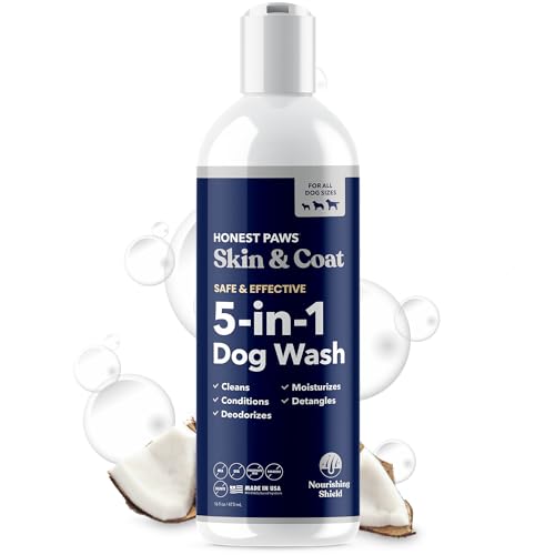 Honest Paws Dog Shampoo and Conditioner - Premium Dog Wash for Allergies and Dry, Itchy, Moisturizing for Sensitive Skin - Sulfate Free, Plant Based, All Natural -16 Fl Oz