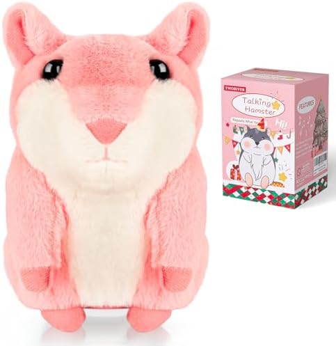 Easter Bsket Stuffers Toddler Toys 2-3 Talking Hamster Plush Toy,2025 Top Christmas Funny Gifts Stuffed Animal Fun Toys for Ages 2-4 5-7 8-13 Girls Toys Interactive Dolls Easter Gifts Pink