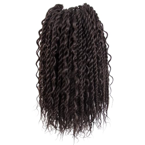 NISEYO Boho Senegalese Twist Crochet Hair 12 Inch, 8 Packs Pre-looped Curly Ends, Brown Pretwisted Goddess Island Passion Twist Crochet Braids (120 Strands,4#)
