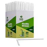 Comfy Package [Case of 9,120] Individually Wrapped Straws, Disposable Plastic Flexible Drinking Straws - BPA Free - White