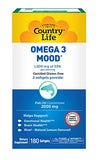 Country Life Omega 3 Mood, 2000mg Fish Oil with EPA & DHA, 180 Softgels, Certified Gluten Free