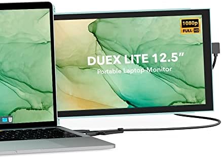 Duex Lite New Mobile Pixels Portable Monitor (2022 Upgraded), 12.5" Full HD IPS Laptop Screen Extender, USB C/HDMI Powered Plug and Play,Windows/Mac/Android/Switch Compatible (Jadeite Green) (Renewed)