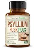 Psyllium Husk Powder Capsules. Fiber Supplement for Digestive, Colon & Gut Health - Dietary Fiber Pills Help Keep You Regular. Antioxidant & Energy Support for Men & Women. Vegan, Non-GMO. 60 Capsules