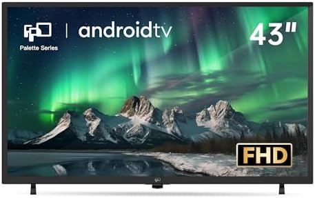 FPD 43 Inch Smart TV Flat Screen Frame LED Television Full HD 1080p Google Cast Built in, Streaming Live Ultra Thin HDR10 Android TV, Bluetooth, Vesa, Hdmi, WiFi (Palette-Series 2025)