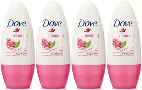 Dove Antiperspirant Deodorant Roll-On, Go Fresh Pomegranate & Lemon Verbena, 1.7 Oz / 50 Ml (Pack of 4)