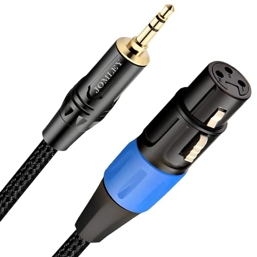 XLR to 3.5mm Cable, Unbalanced Female XLR to 1/8 inch Mini Stereo Jack Aux Microphone Cable Mic Cord for Cell Phone, Laptop, Speaker, Mixer - 6.6ft