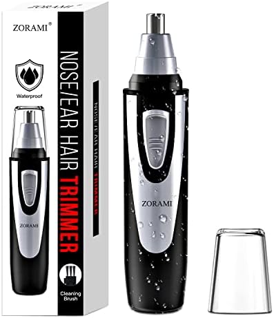 Ear and Nose Hair Trimmer Clipper - 2024 Professional Painless Eyebrow & Facial Hair Trimmer for Men Women,Battery-Operated Trimmer with IPX7 Waterproof,Dual Edge Blades for Easy Cleansing Black