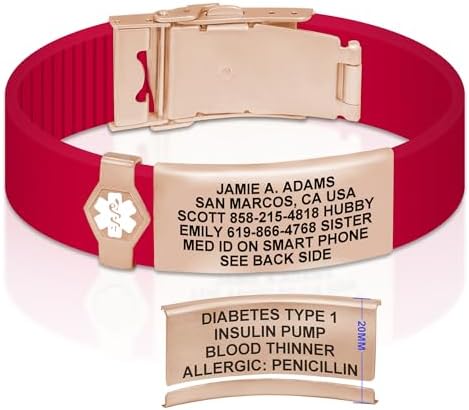 Divoti Custom Engraved Medical Alert ID Bracelet – Dual-Sided Laser Etching, Silicone Wristband, Stainless Steel Security Clasp – Adjustable & Trim-to-Fit – Emergency Medical Info Band for Men & Women