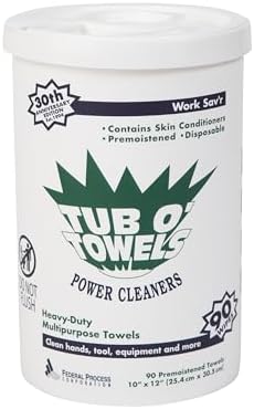 Tub O' Towels TW90-OG 30th Anniversary Limited Edition Heavy-Duty Multi-Surface Cleaning Wipes, 10" x 12", 1-Pack Canister, White