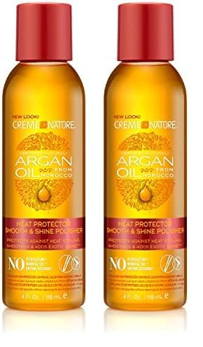 Creme of Nature Argan Oil for Hair, Smooth & Shine Hair Polisher, Argan Oil of Morocco for Anti Frizz Control, 4 Fl Oz (Pack of 2)