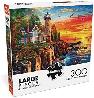 Buffalo Games - Dominic Davison - Rocky Cliff Lighthouse - 300 Piece Jigsaw Puzzle for Adults -Challenging Puzzle Perfect for Game Nights - Finished Size is 21.25 x 15.00