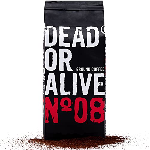 DEAD OR ALIVE Moka No08 - 250g ground coffee - strong and low acid mocha coffee with character - finest Robusta with a bit of Arabica beans - Pan preparation - Mocha for Bialetti