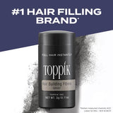 Toppik Hair Building Fibers, Gray, 27.5g Fill In Fine Or Thinning Hair Instantly Thicker, Fuller Looking Hair 9 Shades For Men & Women