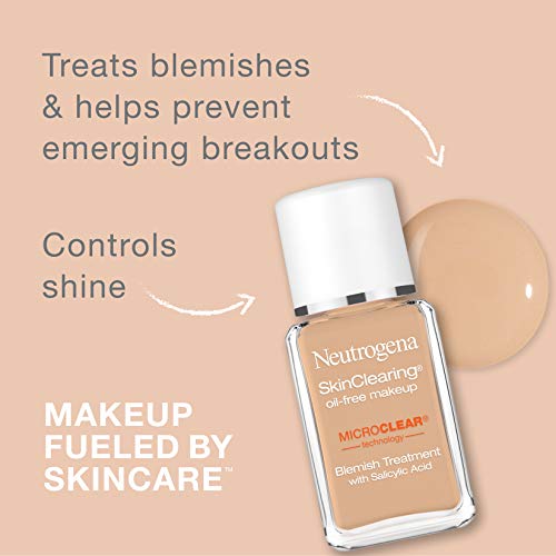 Neutrogena SkinClearing Oil-Free Makeup, Soft Beige 50, 1 Fl. Oz (Pack of 1)