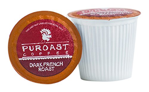 Puroast Low Acid Coffee| French Single Serve Pods | Dark Roast | High Antioxidants & High pH |No Bitter Aftertaste | Reduced Heartburn & GERD Friendly | 24 Count - Compatible with Keurig Brewer