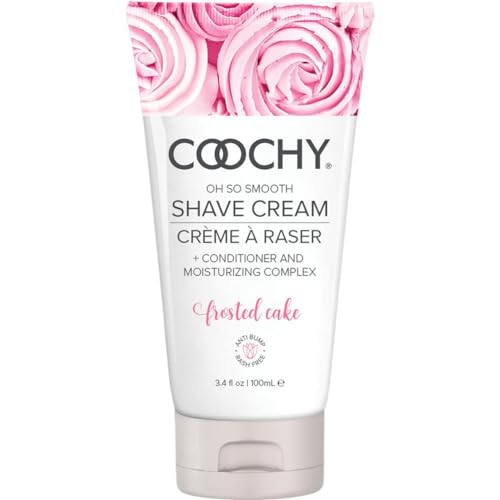 Coochy Intimate Shaving Cream | Shave Conditioner & Moisturizer for Face & Body | Ideal for Sensitive Skin Care | Frosted Cake, 3.4 oz