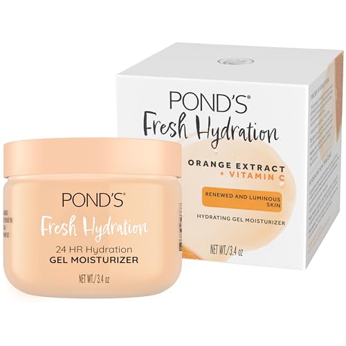POND'S Orange Extract & Vitamin C Gel Face Moisturizer For Renewed and Luminous Skin, 3.4 oz