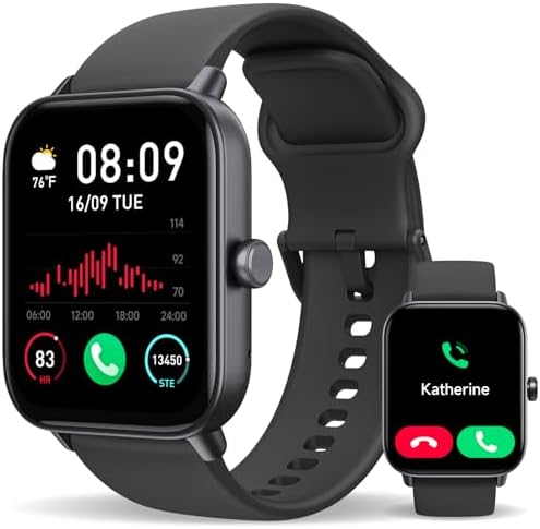 Smart Watch for Women Men (Answer/Make Call) with Alexa Built-in, iPhone Android Compatible, Sleep and Activity Tracker Heart Rate Blood Oxygen Monitor 1.8" Touch Screen Bluetooth Watch