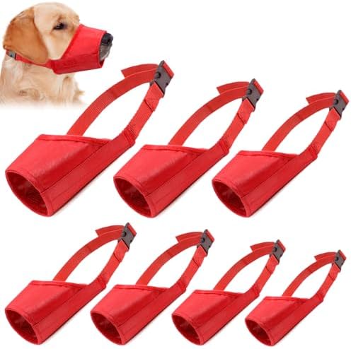 Coppthinktu 7PCS Adjustable Muzzle for Biting Barking, Comfortable Dog Mouth Cover for Small Medium Large Dogs with Long Snout