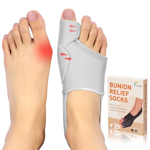 2PCS Bunion Corrector for Women & Men Big Toe, Bunion Relief Toe Straightener Bunion Splint Anti-Slip Heel Strap Comfortable Breathable for Day and Night Wear Gray L
