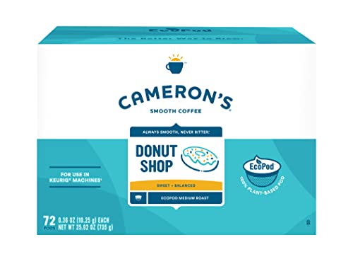 Cameron's Coffee Single Serve Pods, Flavored,Donut Shop Blend, 72 Count (Pack of 1)