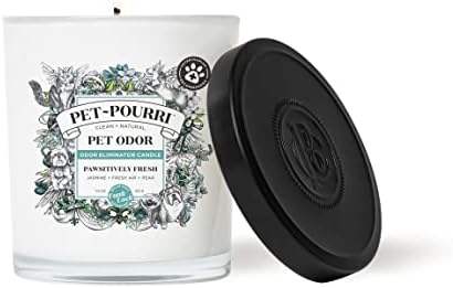 Pet-Pourri Pet Odor Freshener Candle, Pawsitively Fresh, 7.5 Oz - Jasmine, Fresh Air and Pear (Veterinarian Recommended)