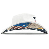 Keilin Team Trump Cowboy Cowgirl Hat American Flag USA Patriotic Embroidered Straw Western MAGA Hat White