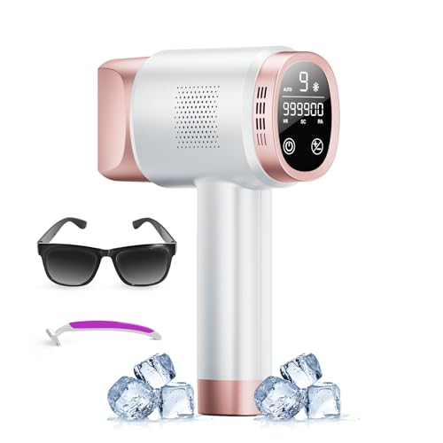 Aopvui Laser Hair Removal for Women and Men, IPL with Ice-Cooling System for Nearly Painless And Long-Lasting Result At-Home Permanent Hair Removal Device 999999 Flashes for Whole Body Use