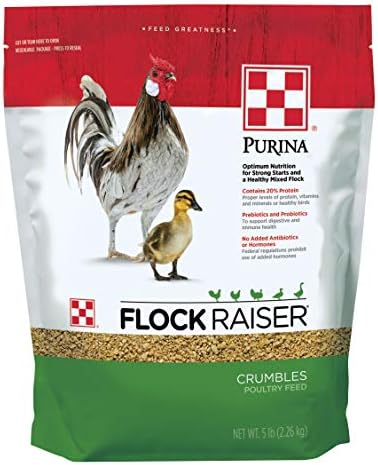 Purina Flock Raiser Crumbles Poultry Feed Nutritionally Complete - 5 Pound (5 lb) Bag