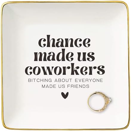 Chance Made Us Coworkers-Funny Colleagues Promotion,Farewell,Retirement,Goodbye,Leaving New Job Gift for Friends Coworkers Boss Leader-Appreciate Christmas Gift-Jewelry Tray Trinket Holder Ring Dish