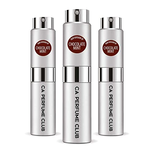CA Perfume Impression of Emra Chocolate Mint For Women & Men Fragrance Concentrated Long Lasting Eau de Parfum Spray Refillable Glass Atomizer Bottle 0.27 Fl Oz-X3