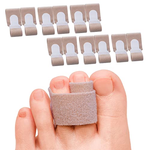 Sumifun Hammer Toe Corrector Straightener for Women Buddy Toe Wraps, 12 Packs of Toe Tapes, Toe Splint for Broken Toes Corrked Toes, Toe Brace, Beige
