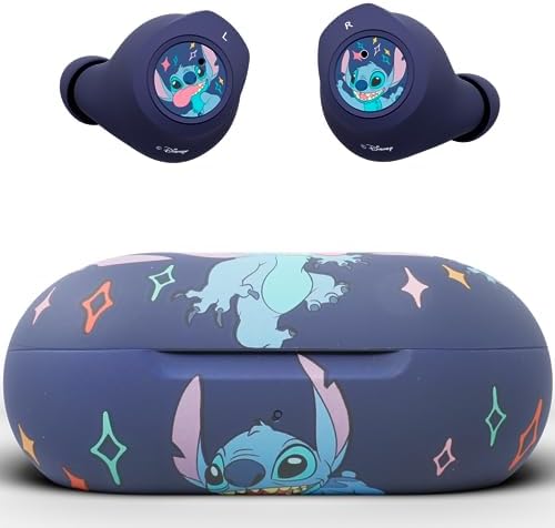 Disney Lilo and Stitch Bluetooth Earbuds w/Charging Case- Wireless Headphones w/Built-in Mic+ Up to 30 Hrs Playtime- Lilo and Stitch Gifts for Girls,Boys,Women,Men,All Fans of Lilo and Stitch Stuff