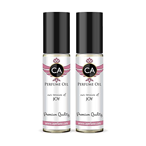 CA Perfume Impression of Christian D. Joy For Women Replica Fragrance Body Oil Dupes Alcohol-Free Essential Aromatherapy Sample Travel Size Concentrated Long Lasting Attar Roll-On 0.3 Fl Oz-X2