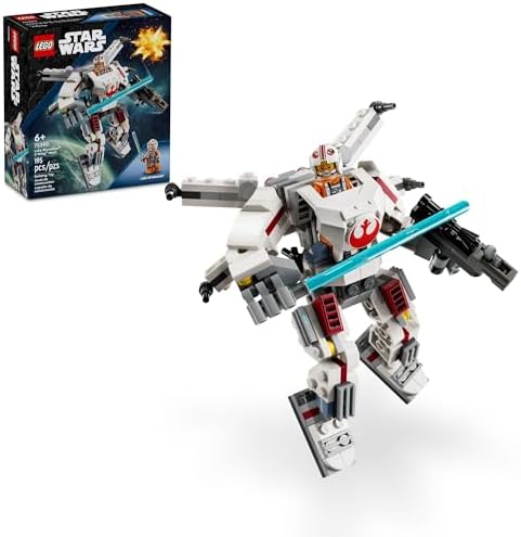 LEGO Star Wars Luke Skywalker X-Wing Mech, Buildable Star Wars Action Figure with Luke Skywalker Toy, Collectible Building Set for Kids, Creative Star Wars Gift for Boys and Girls Ages 6 and Up, 75390