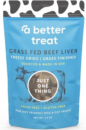 A Better Treat – Freeze Dried 100% Grass Fed & Finished Beef Dog Treats, Beef Liver, Single Ingredient | Natural, Healthy, High Value | Grain Free, High Protein, Diabetic Friendly | Made in The USA